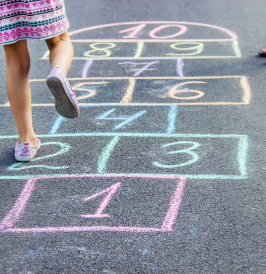 street children's games in classics. Selective focus.